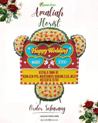 Karangan Papan Bunga Pernikahan di Bangunjiwo